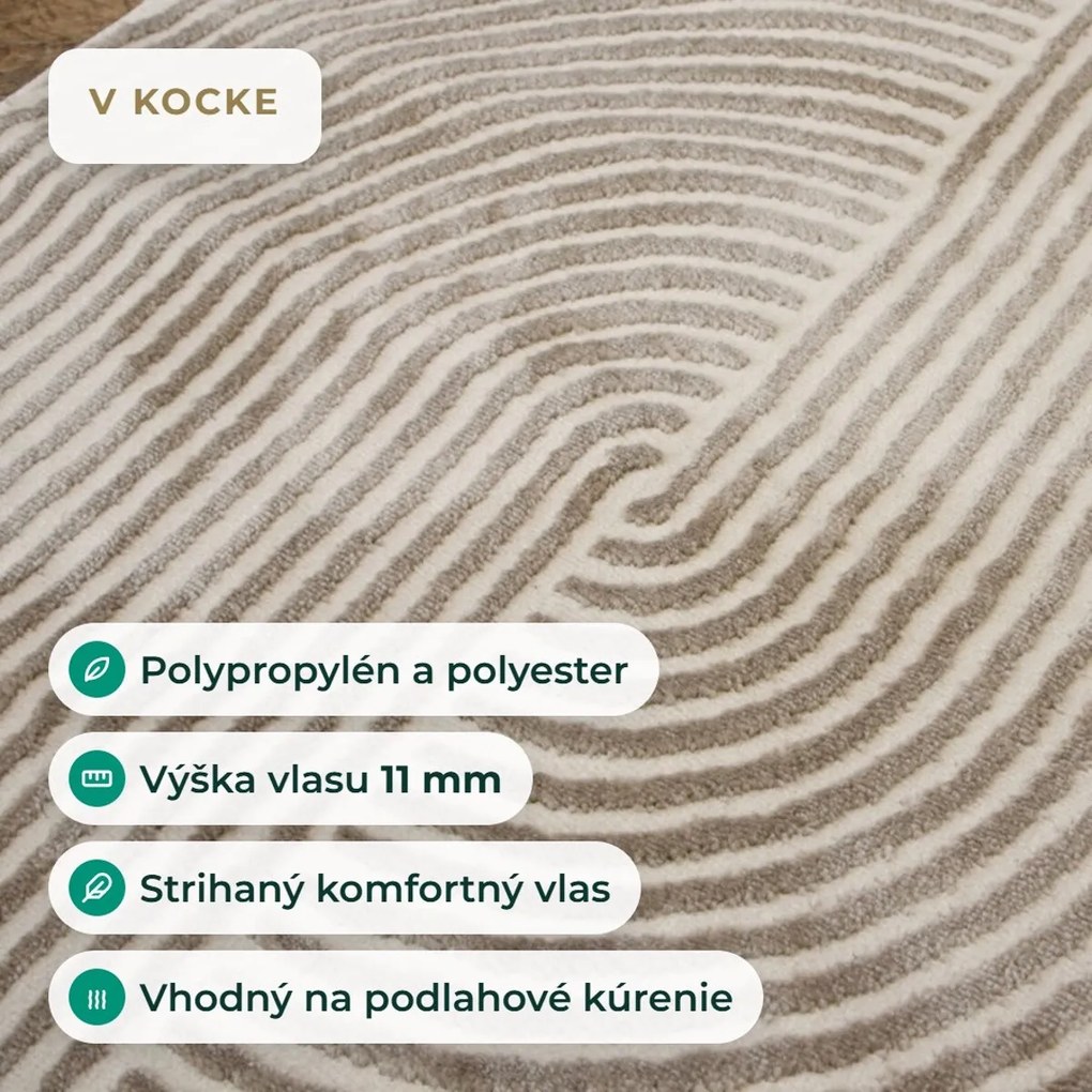 Angel Carpet, Kusový koberec Zafiro 19 Gold, 60x110, žltá, kancelária
