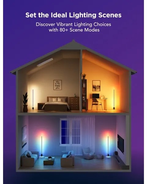 Govee - LED Stojacia lampa Smart MATTER LED RGBICWW Wi-Fi + DO