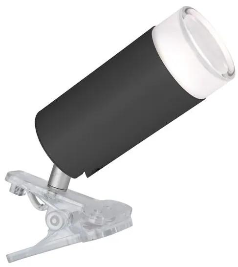LUTEC KLIPA flexibilná stmievateľná inteligentná LED lampa s klipom a funkciou RGB, GU10, 4,7 W, čierna