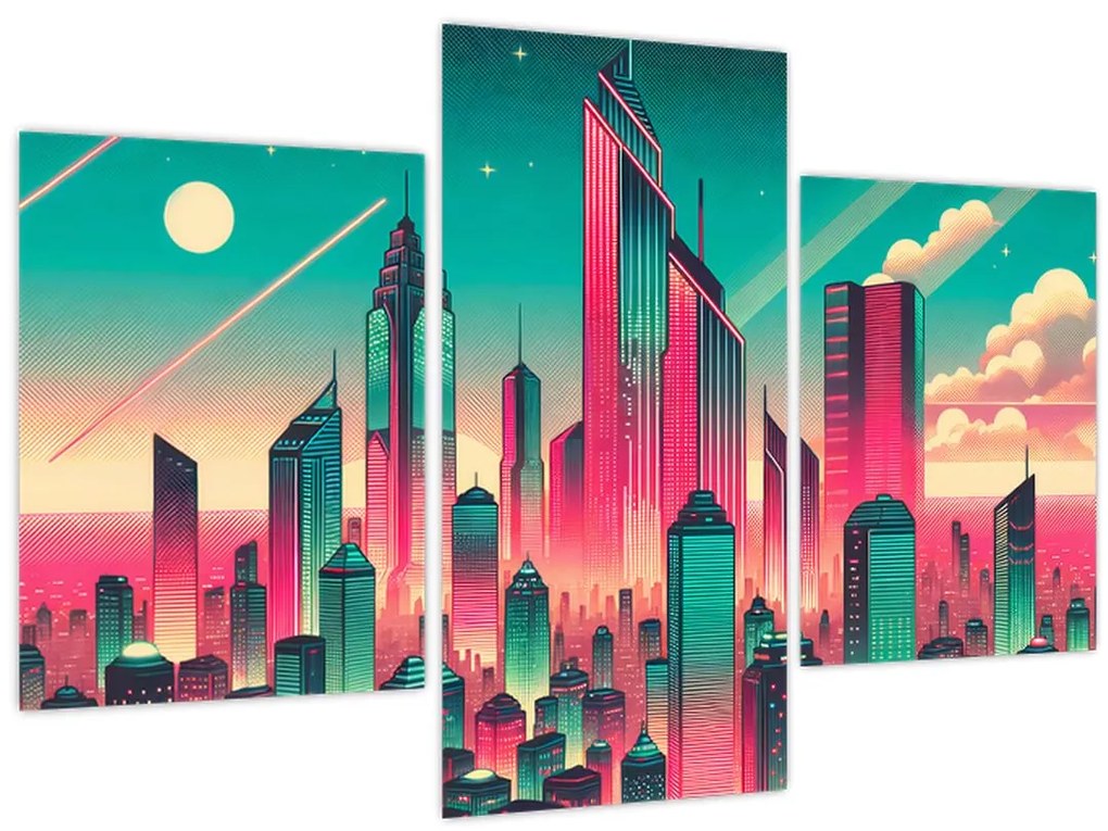 Obraz – Veľkomesto v pop-art štýle (90x60 cm)