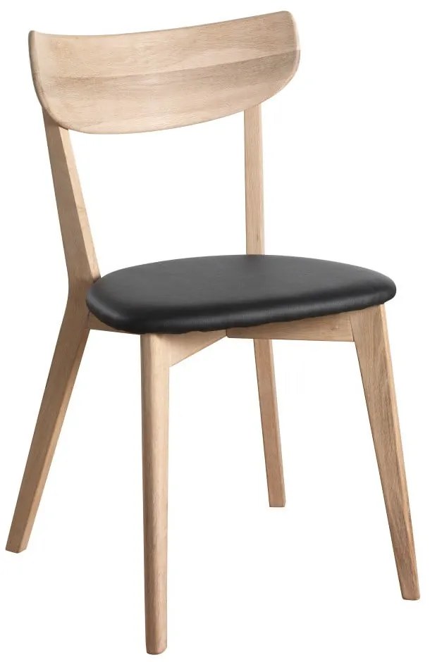 Hnedá dubová stolička s čiernym sedákom Rowico Aegi