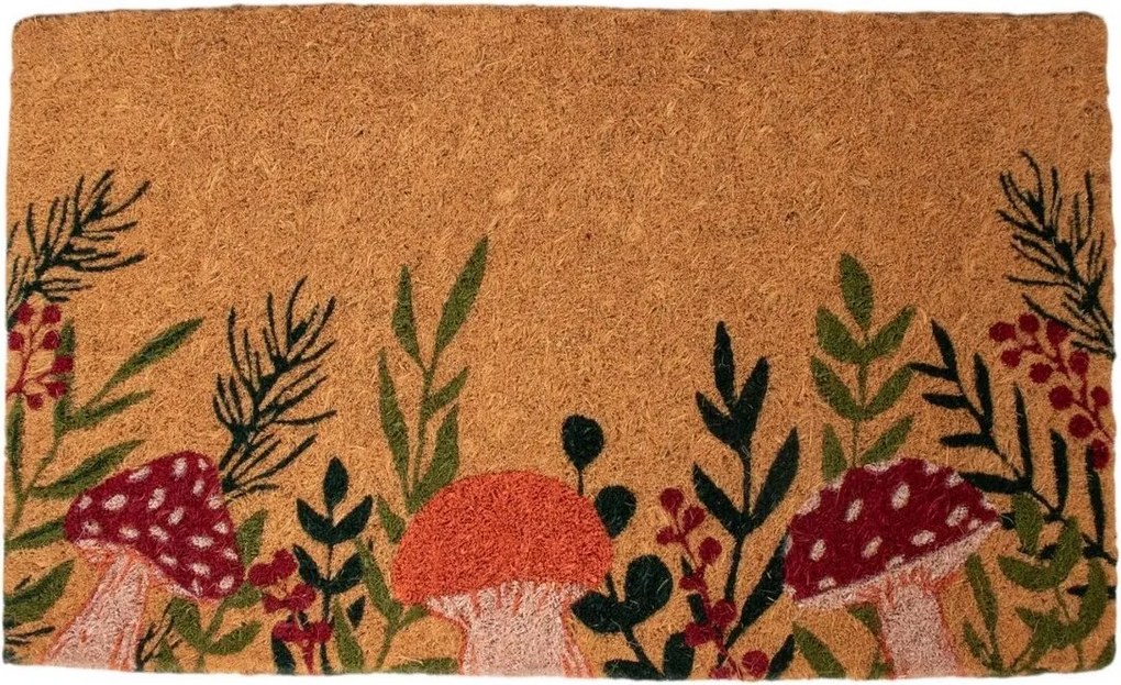 Ručne vyrobená rohožka z kokosových vlákien s hubami - 75*45*4cm