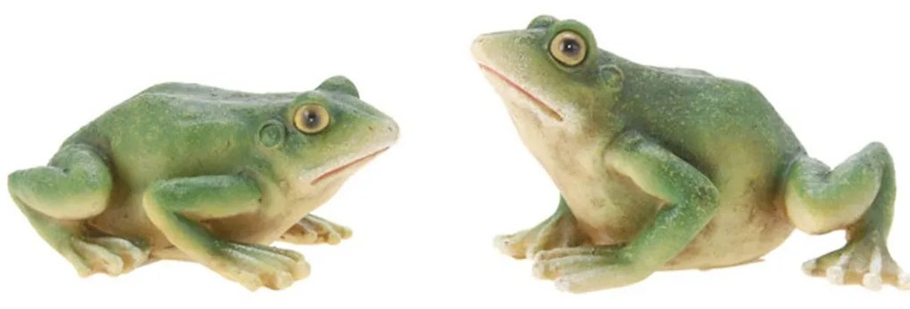 Záhradná figúrka z polystonu Frog, sada 2ks, 5 cm, zelená