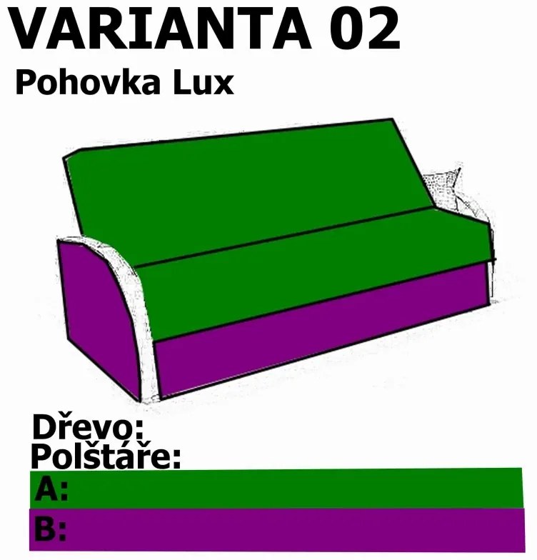 Pohovka Lux, čierna vzor květy / wenge (eden 3991/102)