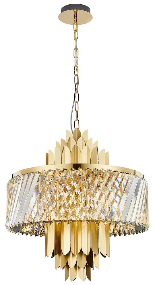 Luster Margot, 1x krištáľové/zlaté kovové tienidlo, (fi 55cm), g