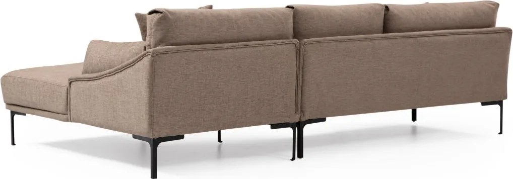 Rohová sedací souprava Leo 255 cm mocha pravá