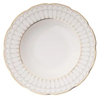 24-dielna jedálenská súprava, biela so zlatými detailmi, porcelánová