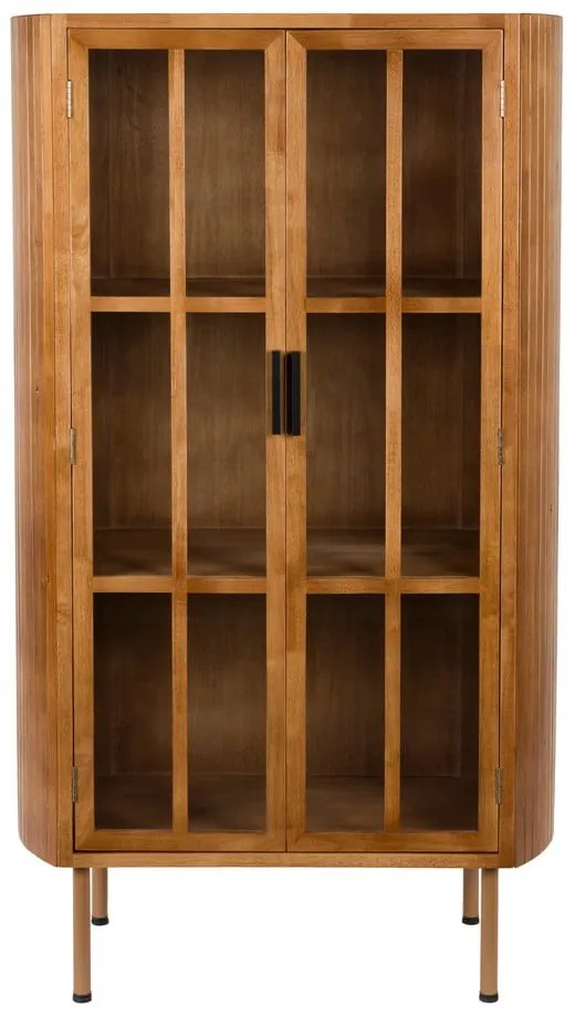 Vitrína z kaučukového dreva v prírodnej farbe 80x140x38 cm Yaz – White Label