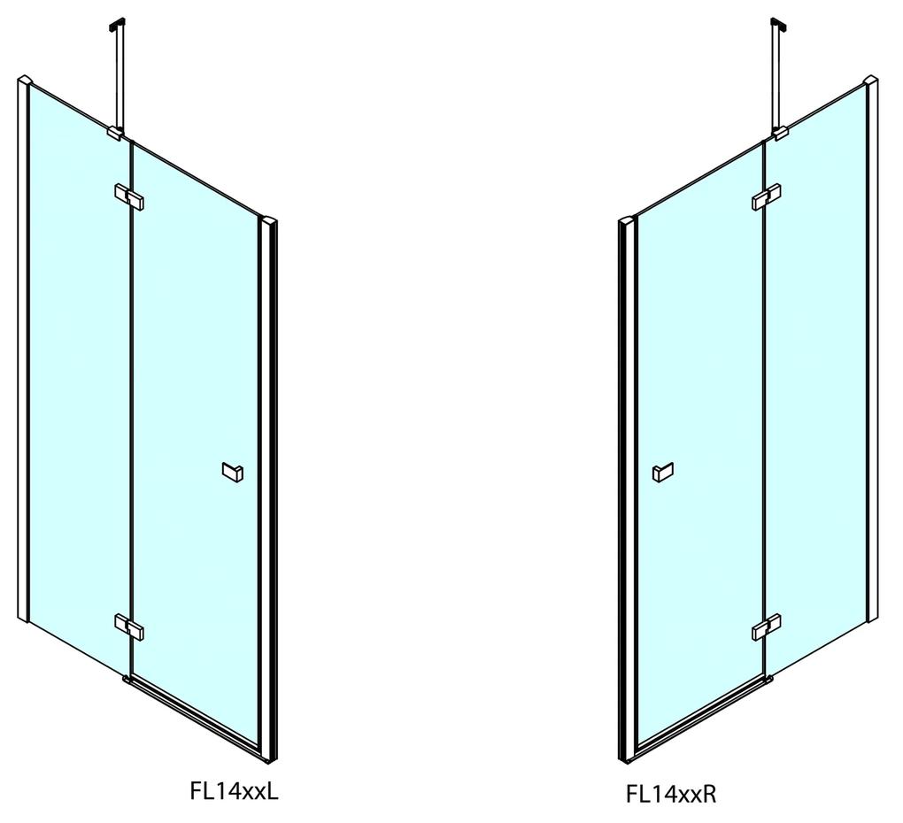Polysan, FORTIS LINE sprchové dvere do niky 1100 mm, číre sklo, ľavé, FL1411L