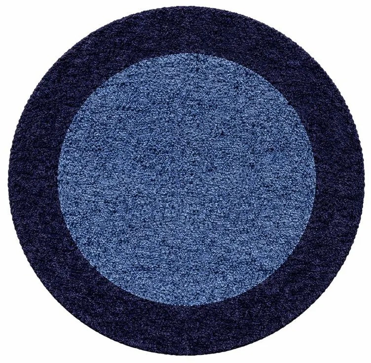 Ayyildiz, Kusový koberec Life Shaggy 1503 navy kruh, 120x120 (priemer) kruh, modrá, obývacia izba