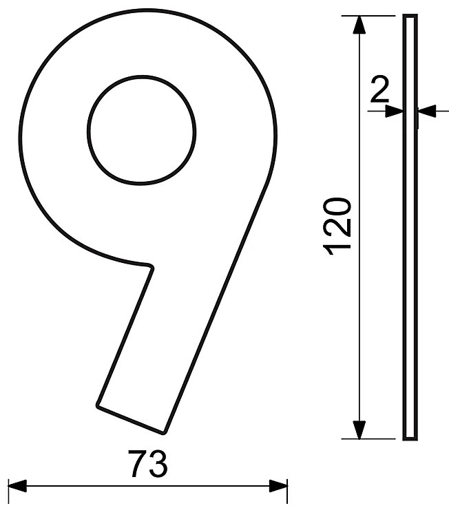 Domové číslo RICHTER RN.120L (nerez), 1, RICHTER Nerez matný