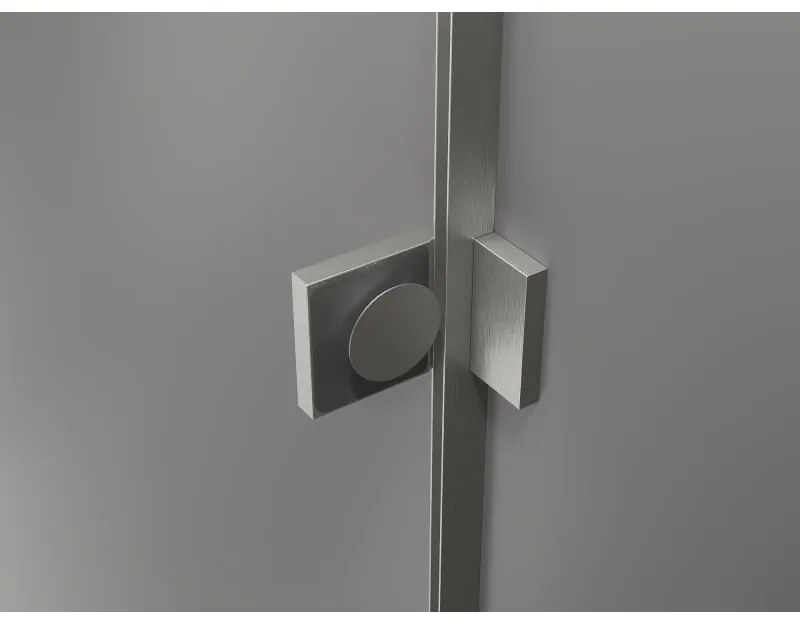 Mexen Lunar-B L, 1-krídlový sprchový kút, ľavý, 90 x 80 cm, 8mm číre sklo, brúsená oceľ profil, 832L-090-080-97-00-L