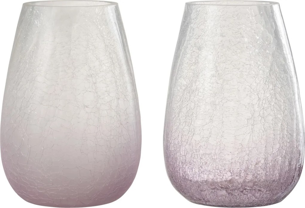 2ks fialkový sklenený veľký svietnik Hurricane Kraquel - Ø 17*27 cm