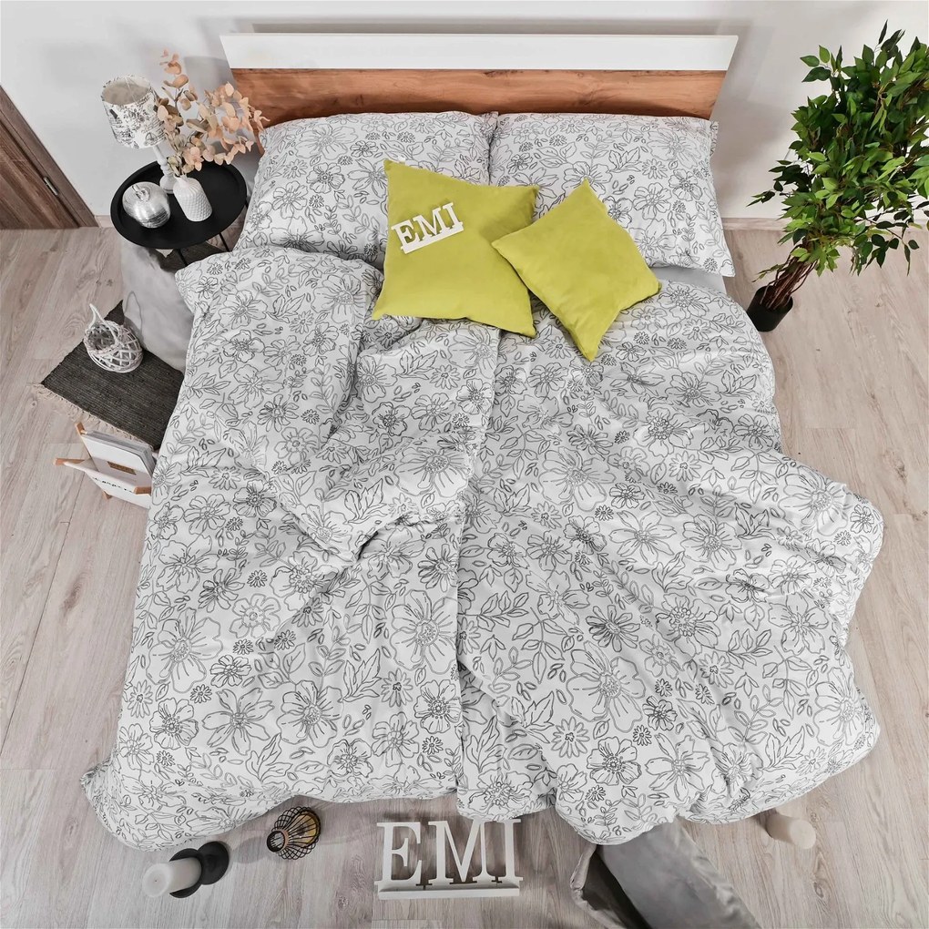 Obliečky bavlnené Zaos biele EMI: Štandardný set jednolôžko obsahuje 1x 140x200 + 1x 70x90