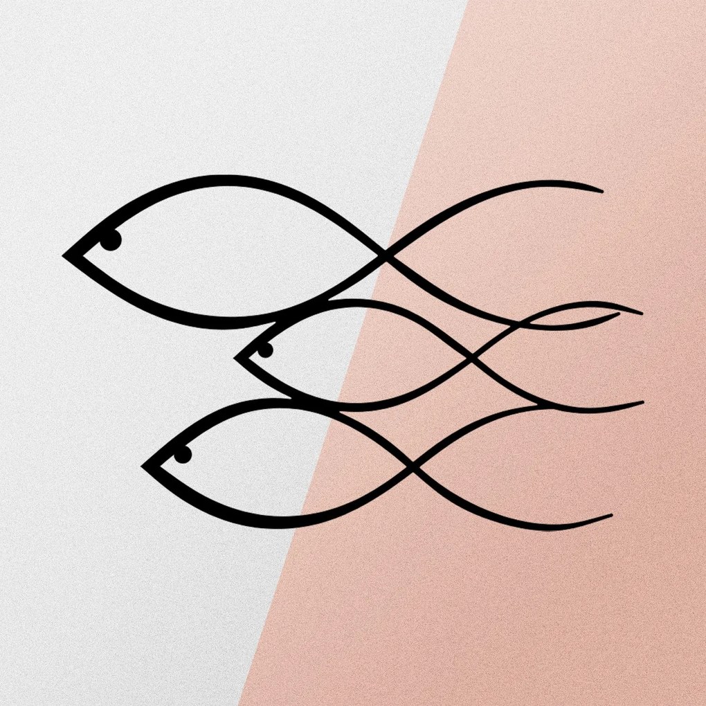 Nástenná kovová dekorácia Ryba čierna