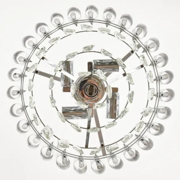 Brilagi – závesný luster na reťazi ECLIPSE 5×E14/10W/230V, pr. 38 cm, strieborný