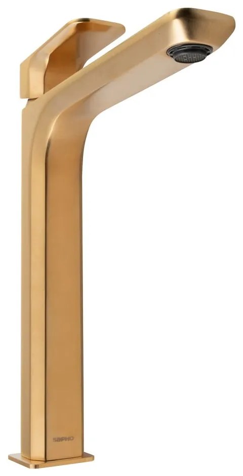 Stojančeková umývadlová batéria v zlatej farbe Spy – Sapho