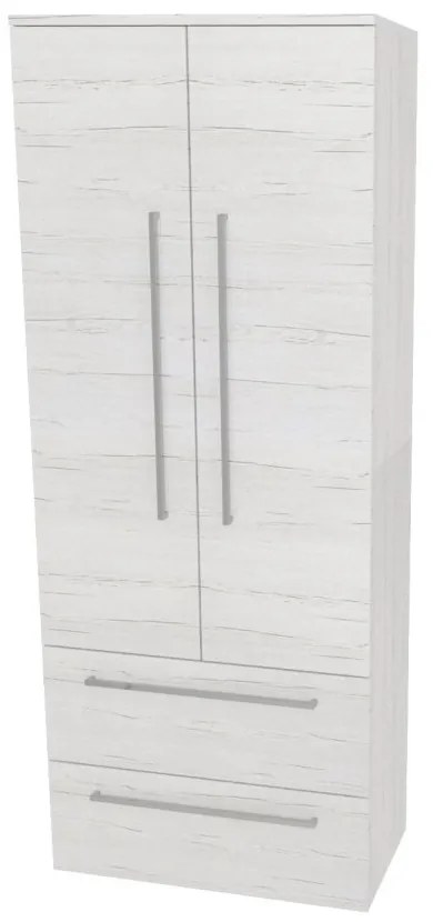 Mereo, Mereo Bino, kúpeľňová skrinka vysoká 163 cm, dvojitá, Multidecor, Pino Aurélio, MER-CN699PINO