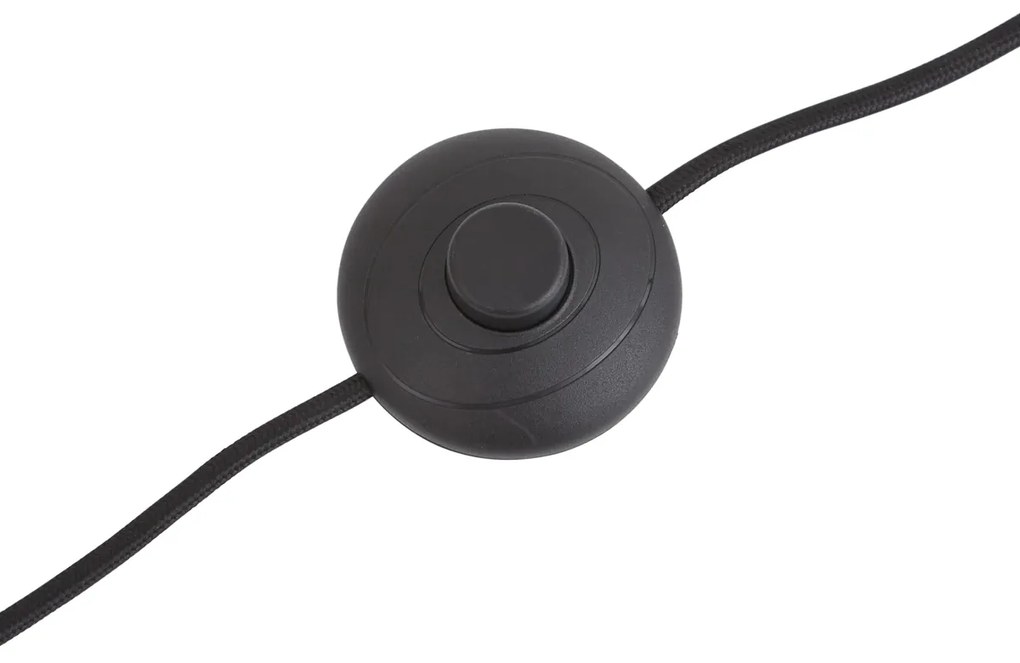 Dizajnová stojaca lampa čierna s dymovým sklom - Ana