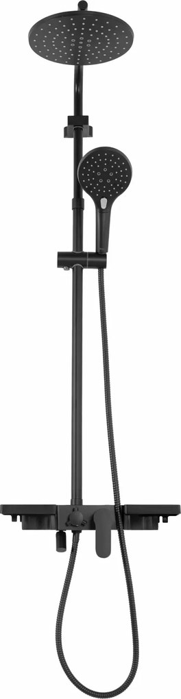 REA - Santos sprchový set s batériou 150mm,  čierna, REA-P8803