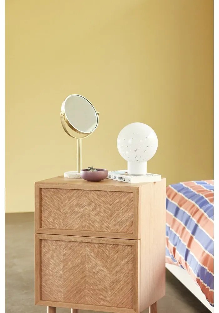 Nočný stolík z dubového dreva v prírodnej farbe Herringbone – Hübsch