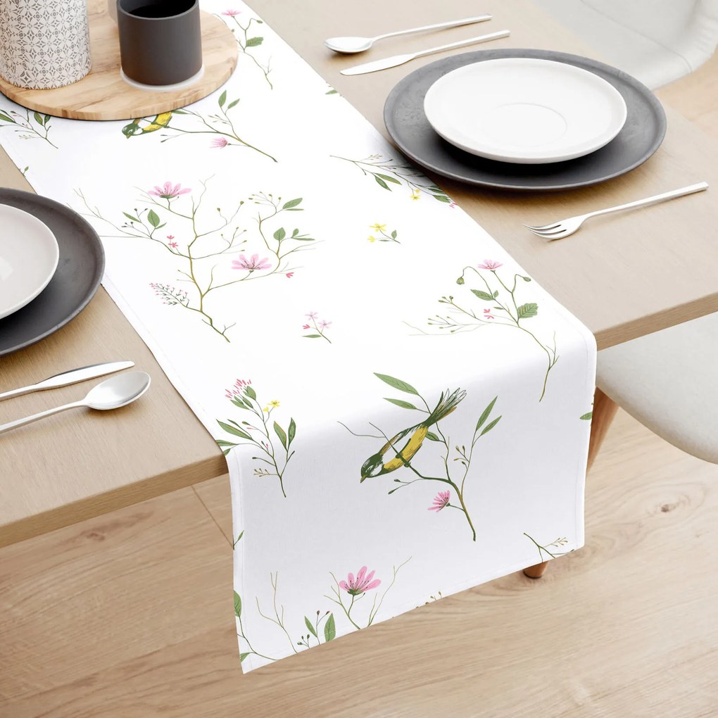 Goldea behúň na stôl 100% bavlnené plátno - život v prírode 20x120 cm