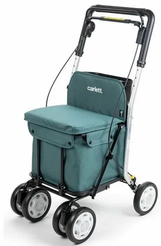 Carlett Senior Comfort nákupná taška na kolieskach, brzda, sedák, modrozelená, 29L