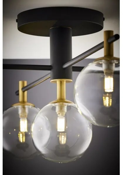 Jupiter 2035 - Prisadený luster FIGARO 5xG9/10W/230V čierna/zlatá/béžová/číra