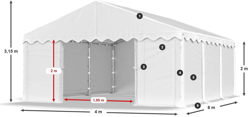 Bestent Skladová hala/ garáž 4x6x2m Comfort PE 240g