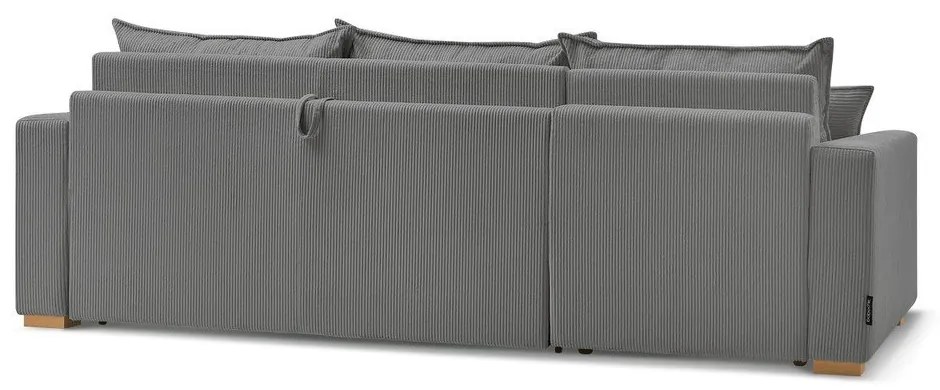 Sivá menčestrová rozkladacia rohová pohovka (variabilná) Augustin – Bobochic Paris