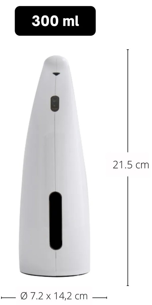 Spirella Selma 300 ml bezdotykový dávkovač mydla,biely