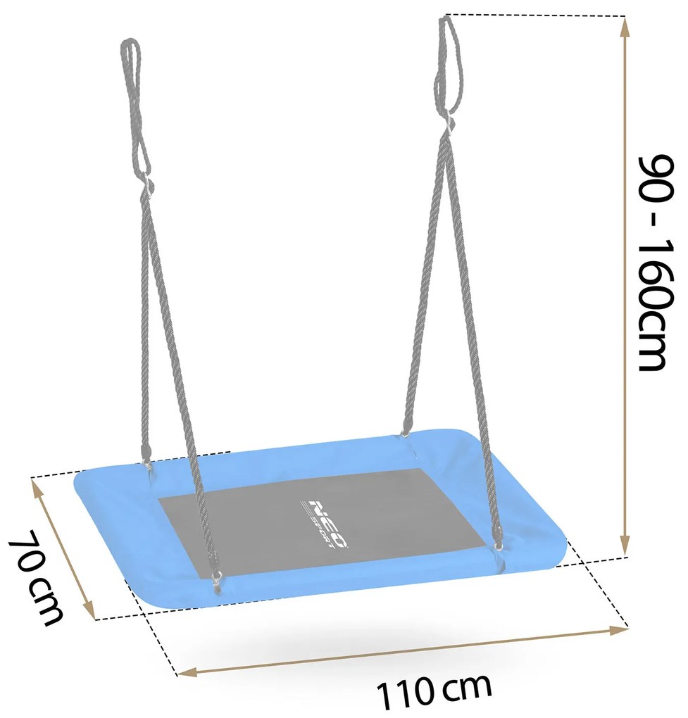 Obdĺžniková hojdačka bocianie hniezdo Neo-Sport Swingo 110 x 70 cm