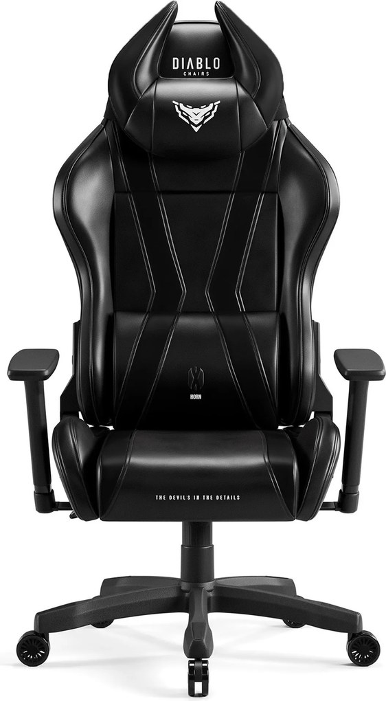 Herné kreslo z eko-kože King Size, čierna: Diablo X-Horn 2.0