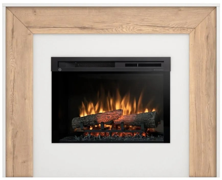 Elektrický krb Zuni 26 biely/dub