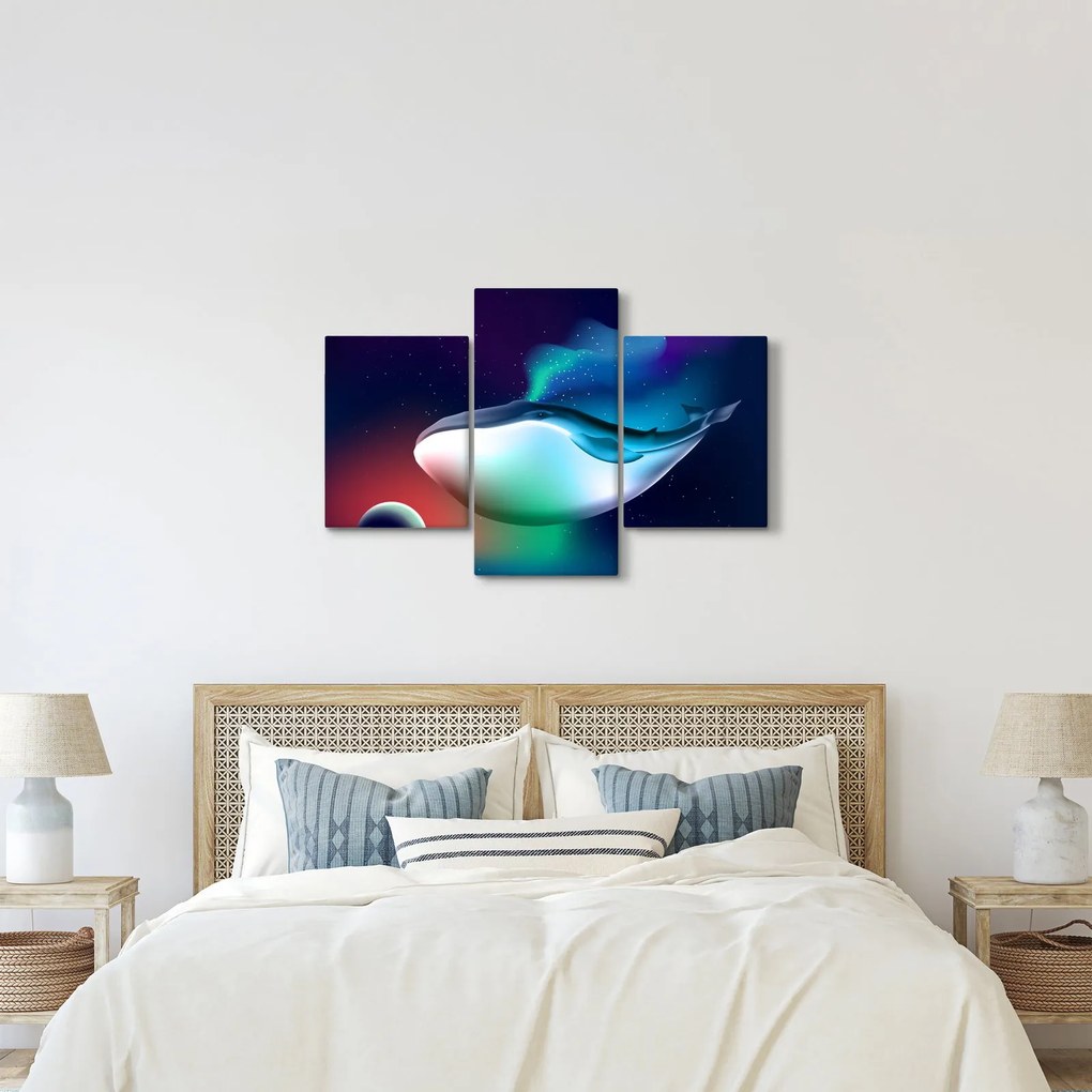 Obraz - Veľryba vo vesmíre (90x60 cm)