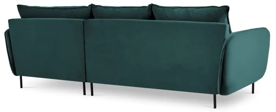 Petrolejovozelená zamatová rohová pohovka Cosmopolitan Design Vienna, pravý roh