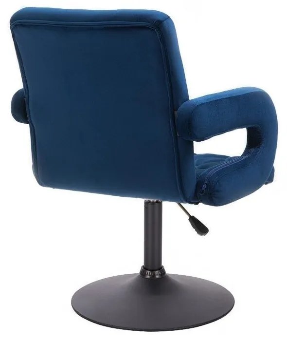 LuxuryForm DESIGN Stolička BOSTON VELUR na čiernom tanieri - modrá