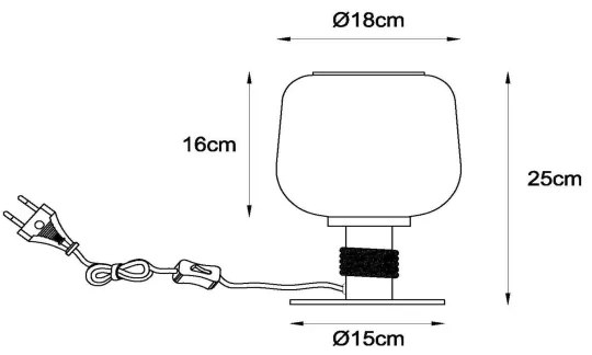 Lucide 45508/01/62 - Stolná lampa ILONA 1xE27/40W/230V čierna/béžová