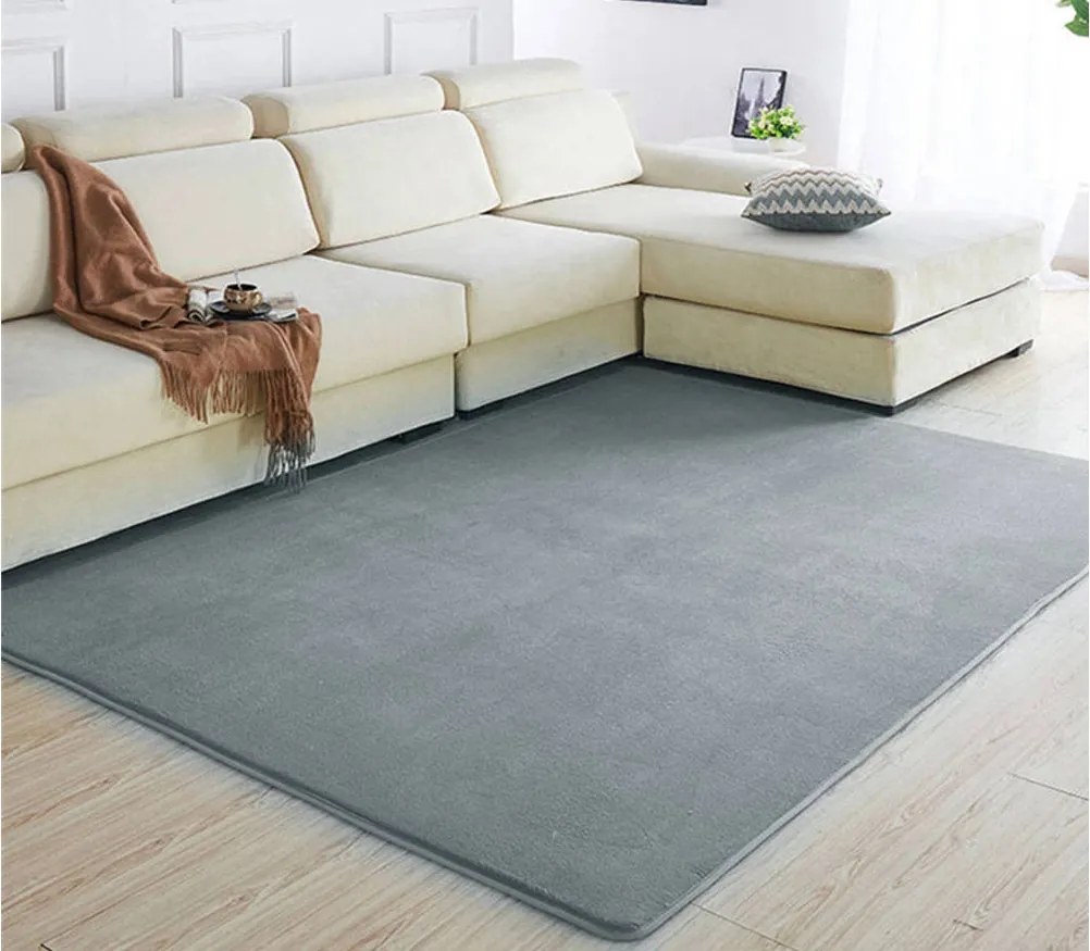 TZ Sivý jednofarebný obdĺžnikový koberec Polar Rozmer: 100x150 cm