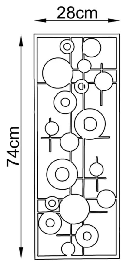 Nástenná kovová dekorácia Kruhy viacfarebná