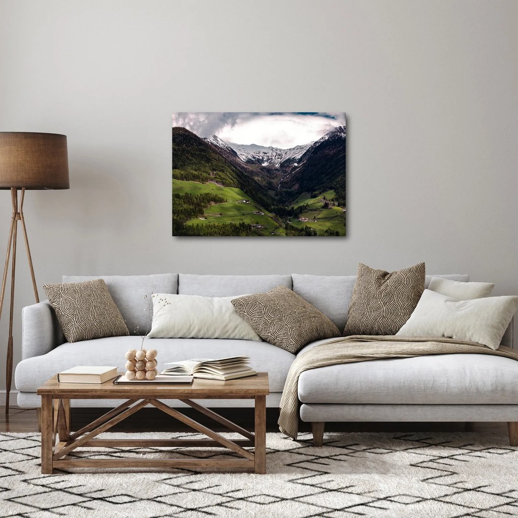 Obraz - Údolie pod horami (70x50 cm)