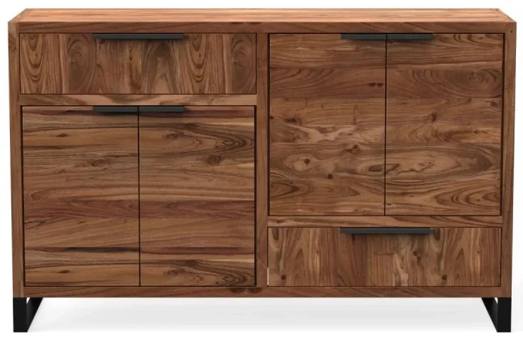 furniture-nabytek.cz - Masívna komoda Sydney z akáciového dreva, lakovaná, hnedá – 126×45×84 cm