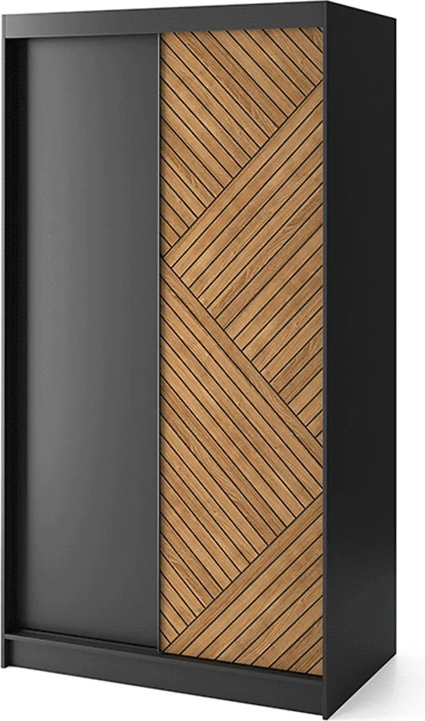 Šatní skříň Marrphy 120 cm dub Caramel/černá