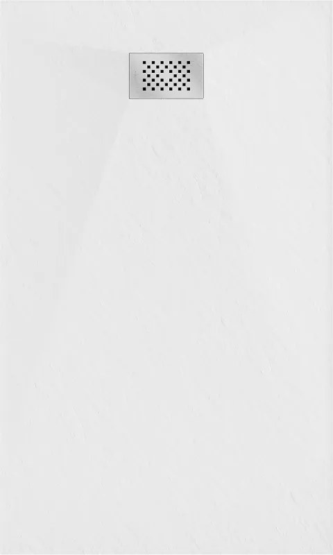 Mexen Hugo, obdĺžniková sprchová vanička SMC 160 x 90 cm, biela, oceľová krytka, 42109016-X