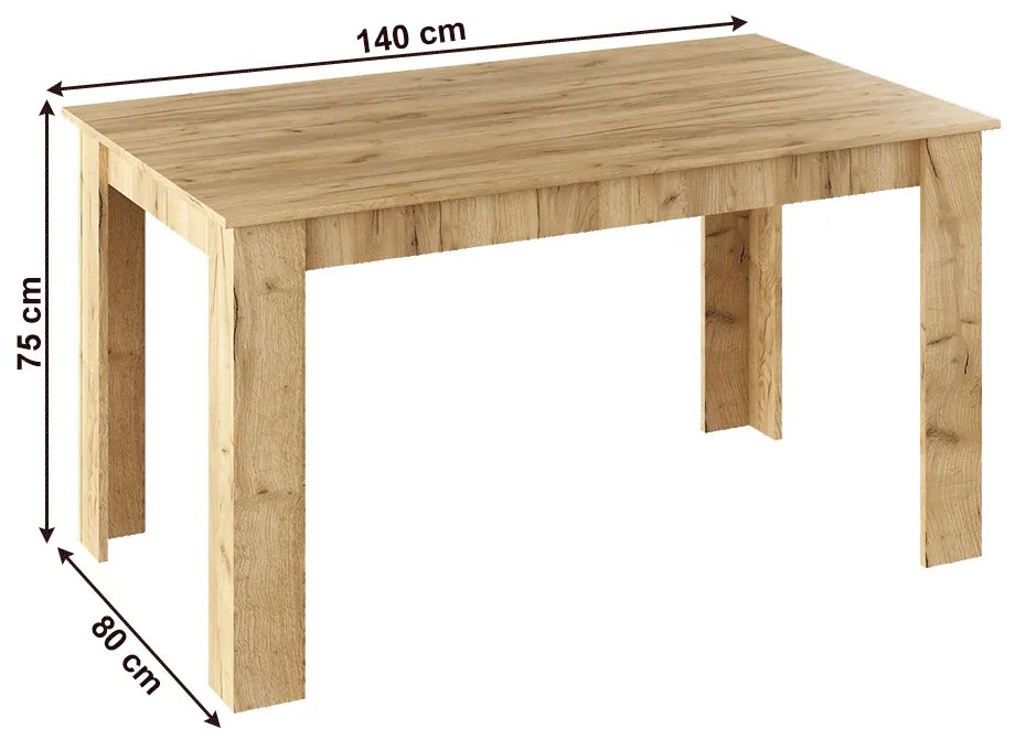 Jedálenský stôl Groot (pre 6 osôb) (dub artisan). Vlastná spoľahlivá doprava až k Vám domov. 1040131