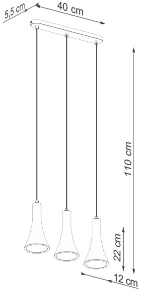 Sollux SL.1225 - Luster na lanku REA 3xE14/12W/230V betón