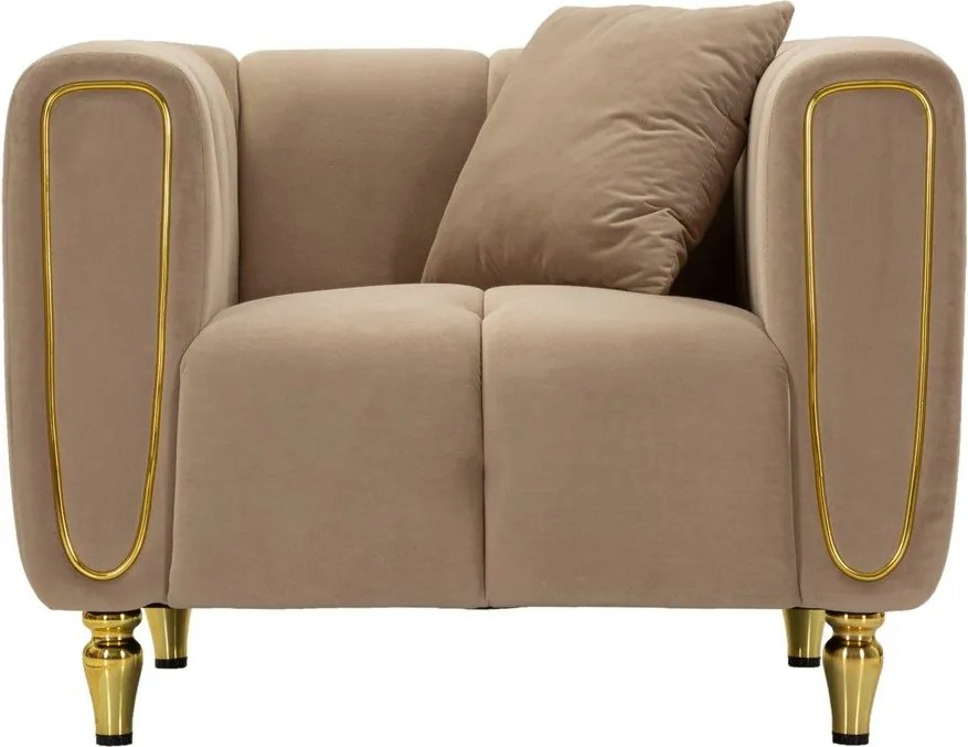 Taupe zamatové kreslo Alma – Mauro Ferretti