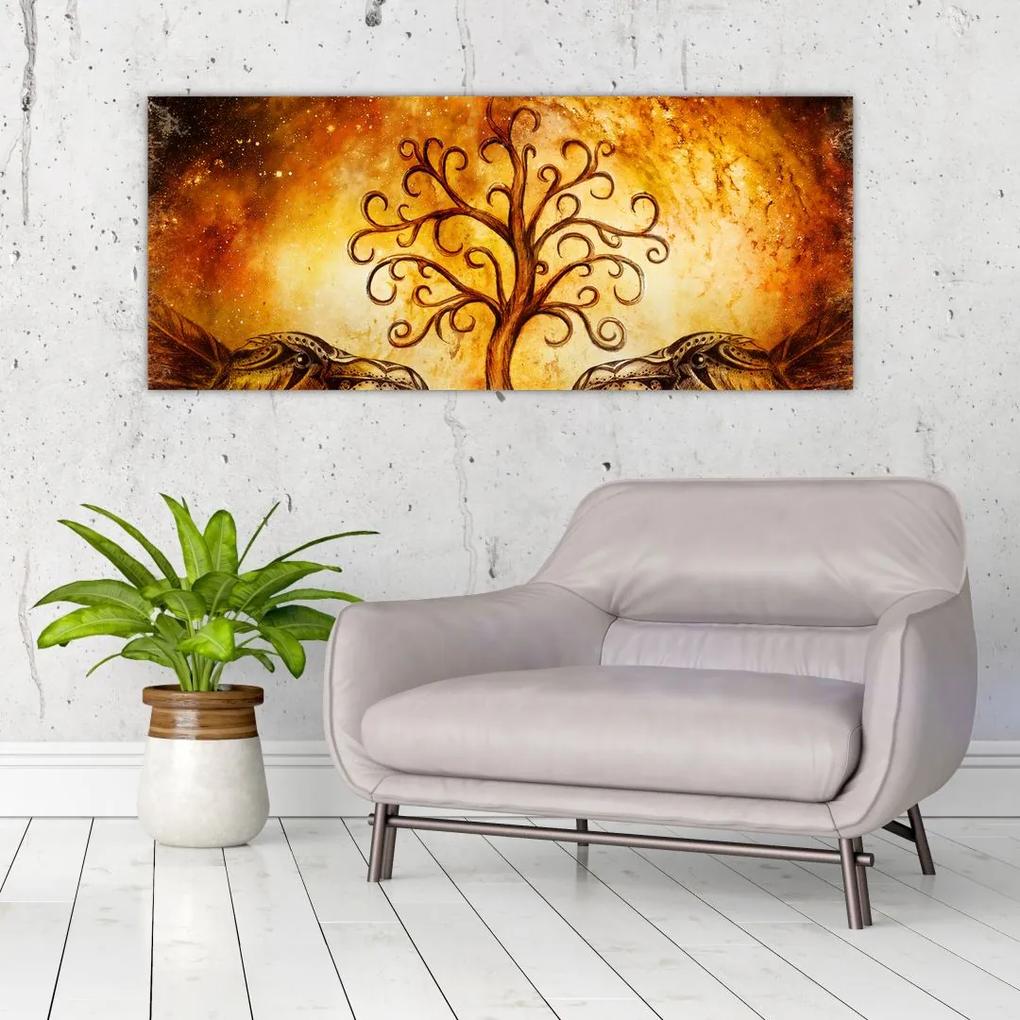 Prírodný abstraktný obraz stromu (120x50 cm)