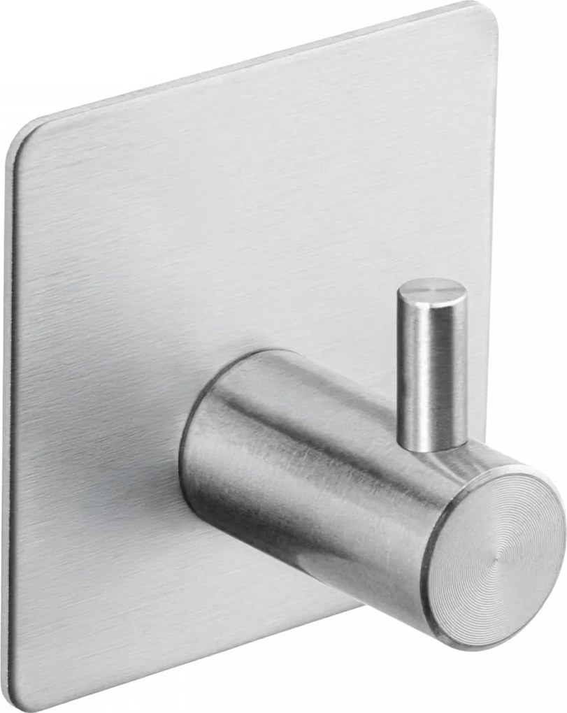 Erga Pad, samolepiace háčiky na uteráky bez vŕtania, 4ks, 4,5×4,5 cm, brúsená oceľ, ERG-YKA-CH.PAD4-CHR