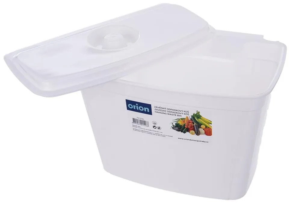 Závěsný odpadkový koš na kuchyňská dvířka, 4l - šedý/bílý/zelený Farba: biela